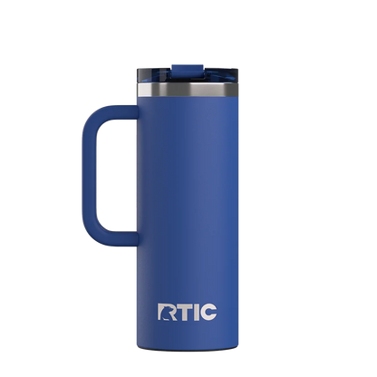 Back customization side of the RTIC Road Trip Travel Mug 20 oz in Cobalt 