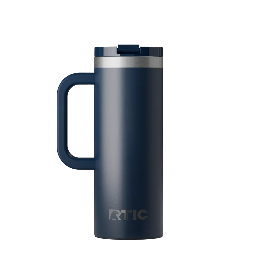 Back customization side of the RTIC Road Trip Travel Mug 20 oz in Navy 