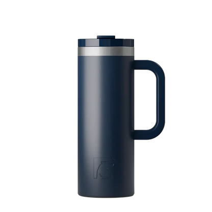 Front customization side of the RTIC Road Trip Travel Mug 20 oz in Navy 
