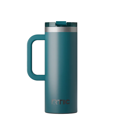 Back customization side of the RTIC Road Trip Travel Mug 20 oz in Deep Harbor 