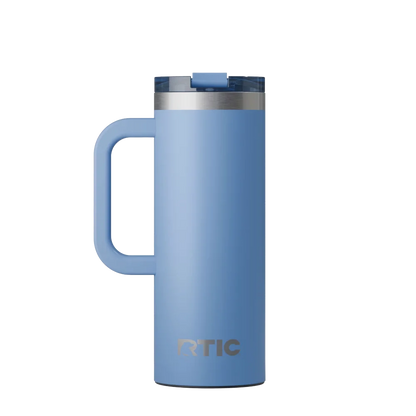 Back customization side of the RTIC Road Trip Travel Mug 20 oz in Denim 