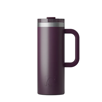 Front customization side of the RTIC Road Trip Travel Mug 20 oz in Plum 