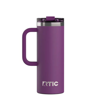 Back customization side of the RTIC Road Trip Travel Mug 20 oz in Berry Jam 