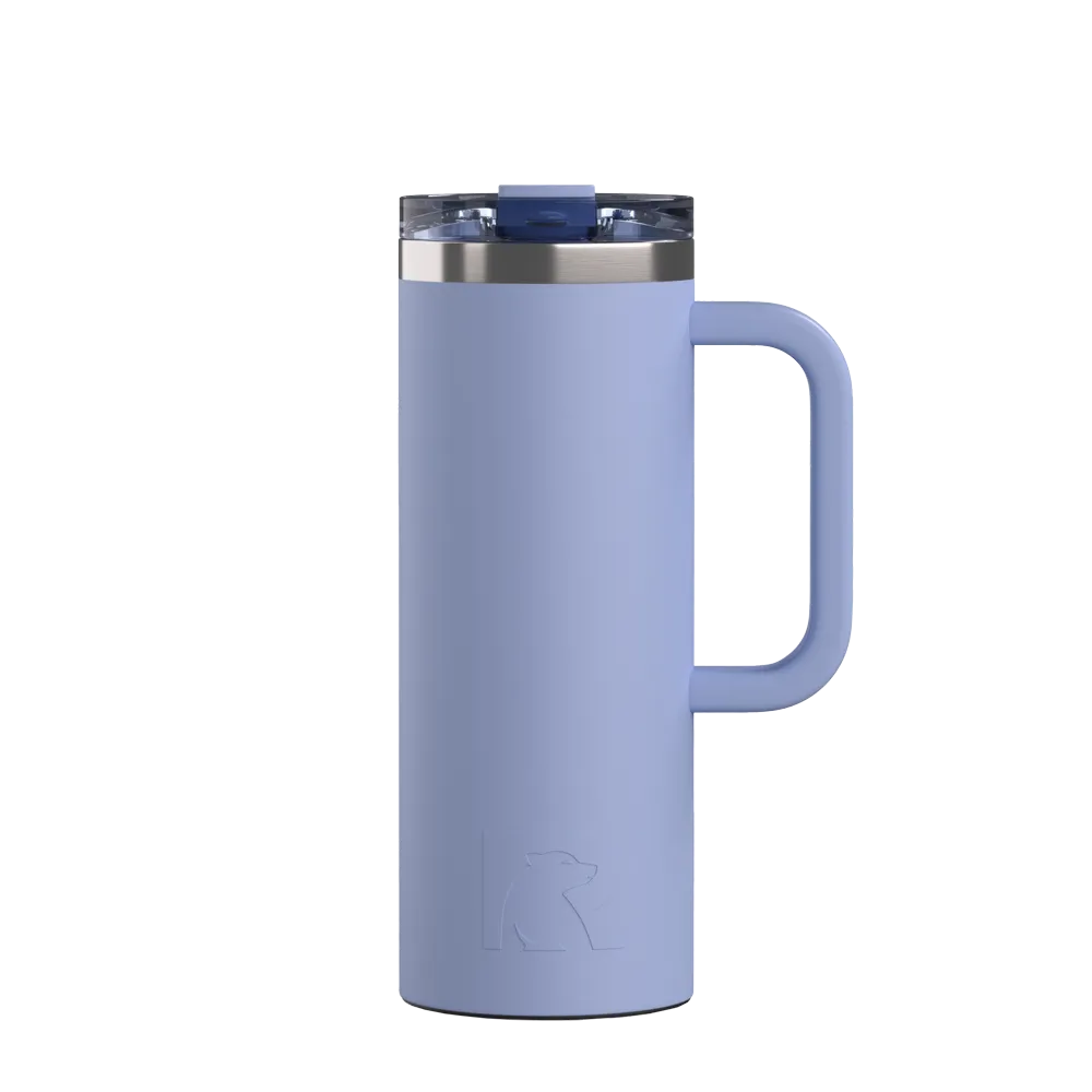Front customization side of the RTIC Road Trip Travel Mug 20 oz in Periwinkle 