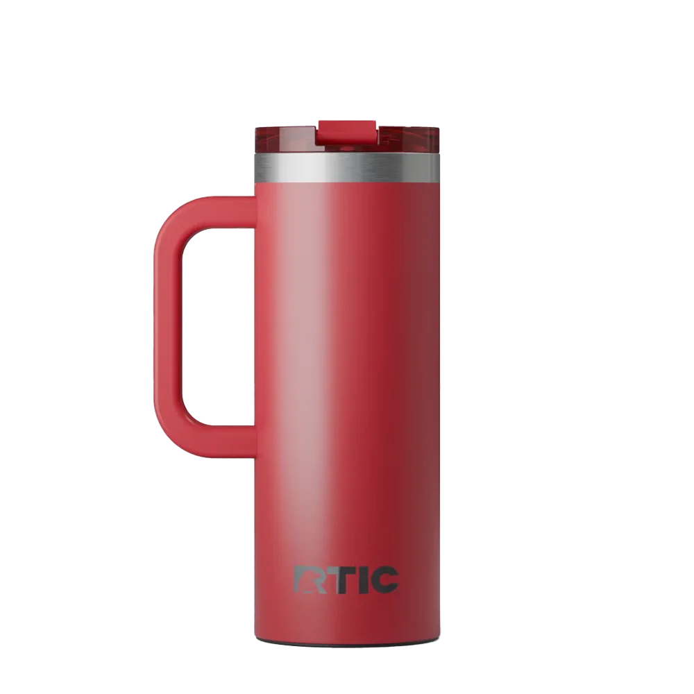 Back customization side of the RTIC Road Trip Travel Mug 20 oz in Flag Red 