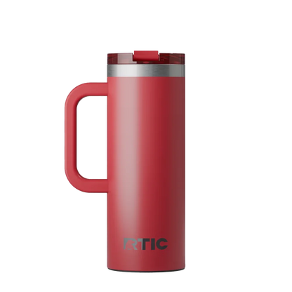 Back customization side of the RTIC Road Trip Travel Mug 20 oz in Flag Red 