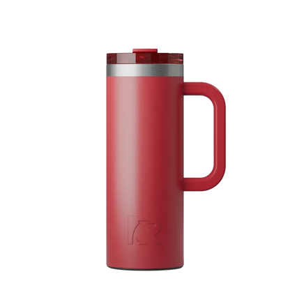 Front customization side of the RTIC Road Trip Travel Mug 20 oz in Flag Red 