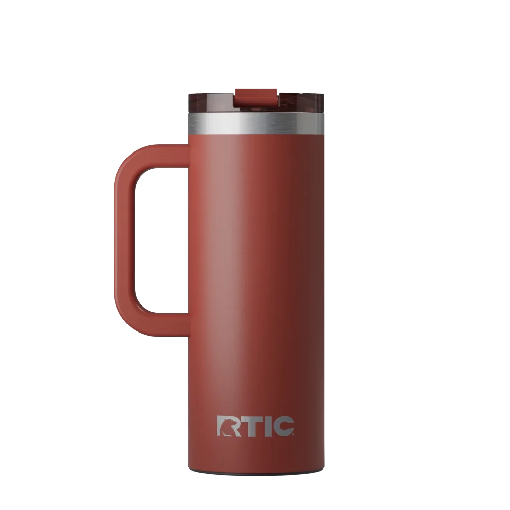 Back customization side of the RTIC Road Trip Travel Mug 20 oz in Black Cherry 