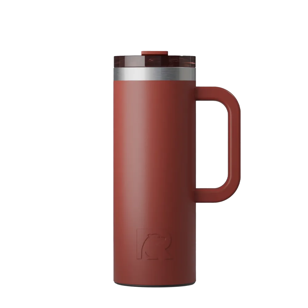 Front customization side of the RTIC Road Trip Travel Mug 20 oz in Black Cherry 