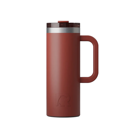 Front customization side of the RTIC Road Trip Travel Mug 20 oz in Black Cherry 