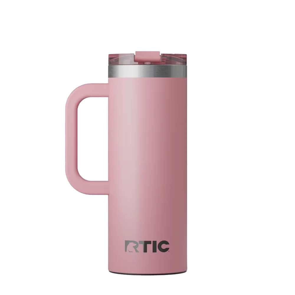Back customization side of the RTIC Road Trip Travel Mug 20 oz in Dusty Rose 