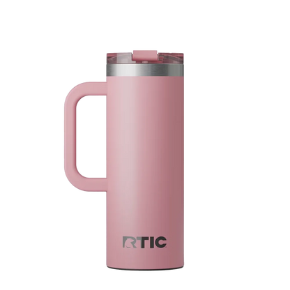 Back customization side of the RTIC Road Trip Travel Mug 20 oz in Dusty Rose 