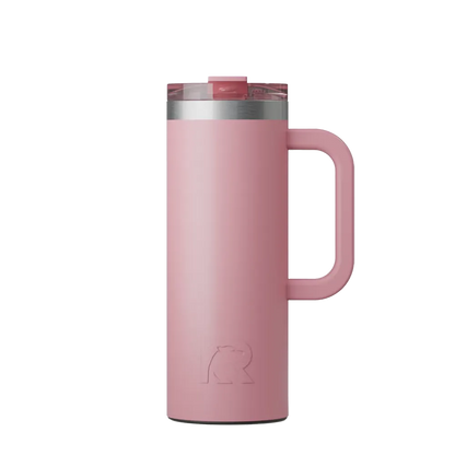 Front customization side of the RTIC Road Trip Travel Mug 20 oz in Dusty Rose 