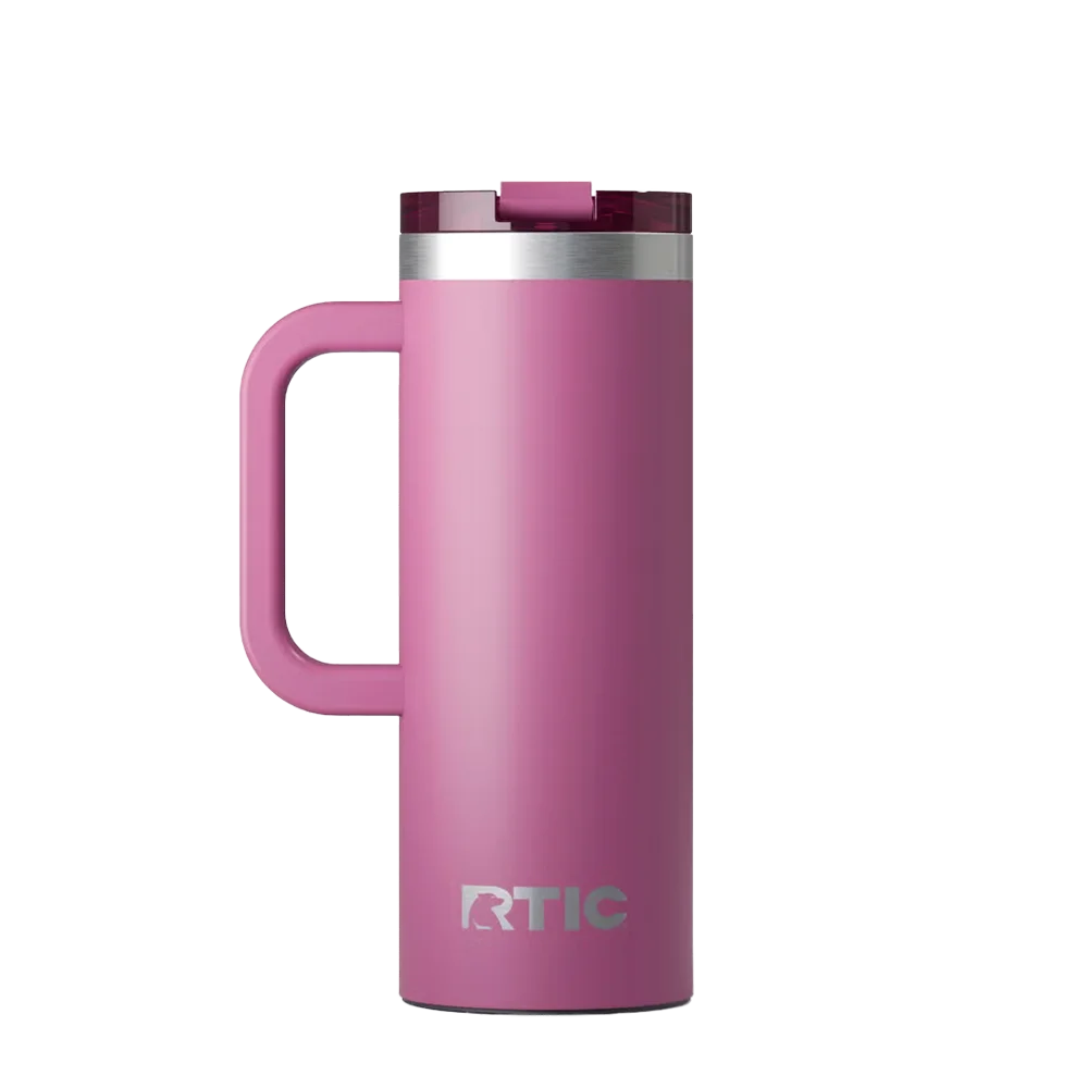Back customization side of the RTIC Road Trip Travel Mug 20 oz in Orchid 