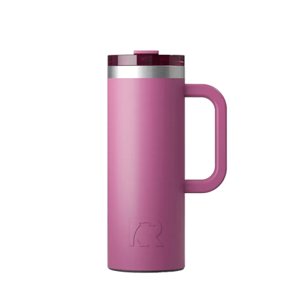 Front customization side of the RTIC Road Trip Travel Mug 20 oz in Orchid 