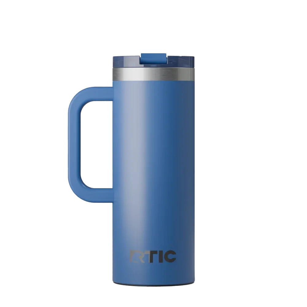 Back customization side of the RTIC Road Trip Travel Mug 20 oz in Pond 