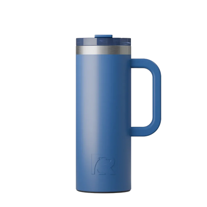 Front customization side of the RTIC Road Trip Travel Mug 20 oz in Pond 