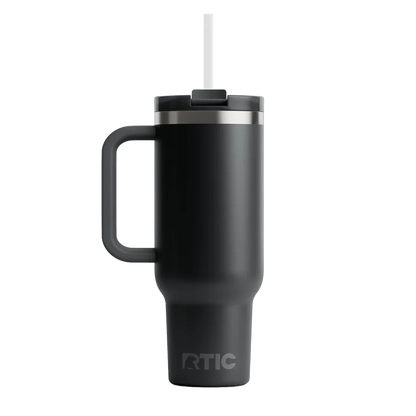 Back customization side of the RTIC Road Trip Tumbler 30 oz in Black 