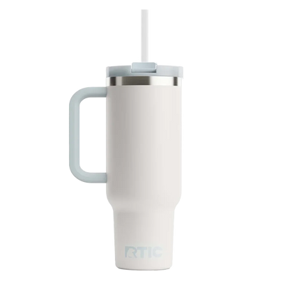 Back customization side of the RTIC Road Trip Tumbler 30 oz in White 