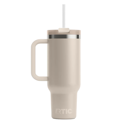 Back customization side of the RTIC Road Trip Tumbler 30 oz in Beach 
