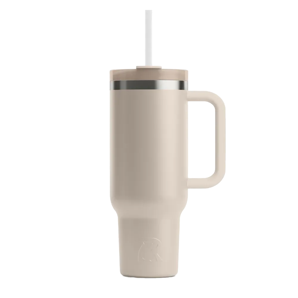 Front customization side of the RTIC Road Trip Tumbler 30 oz in Beach 