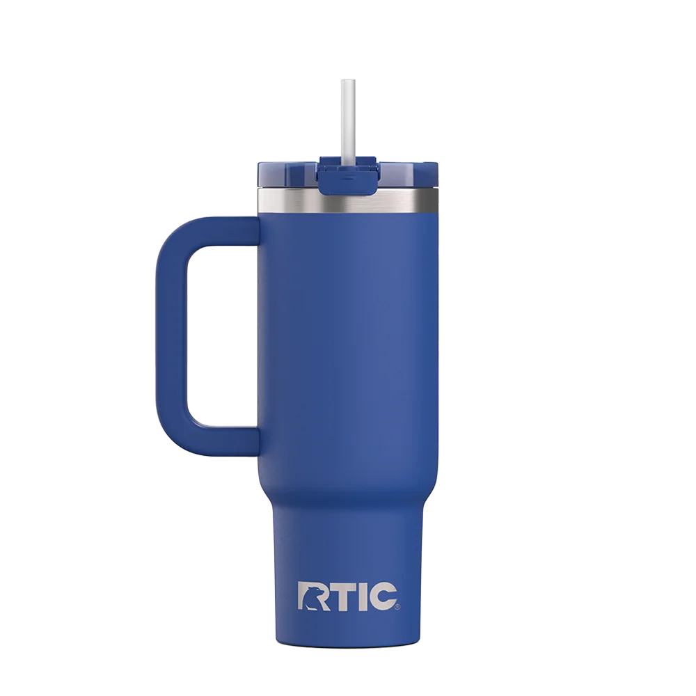 Back customization side of the RTIC Road Trip Tumbler 30 oz in Cobalt 