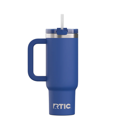 Back customization side of the RTIC Road Trip Tumbler 30 oz in Cobalt 