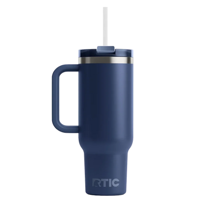 Back customization side of the RTIC Road Trip Tumbler 30 oz in Navy 