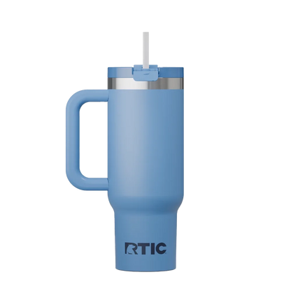 Back customization side of the RTIC Road Trip Tumbler 30 oz in Denim 