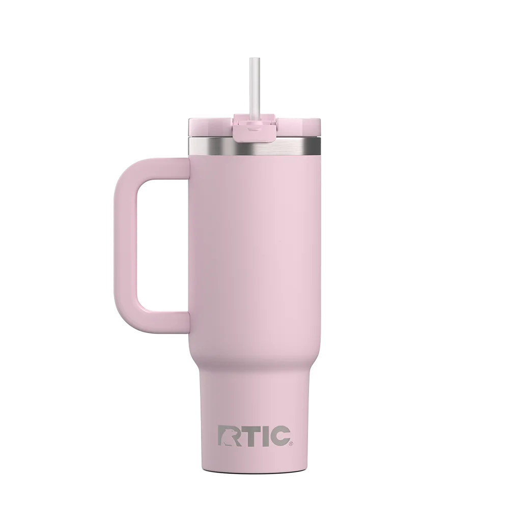 Back customization side of the RTIC Road Trip Tumbler 30 oz in Pale Pink 