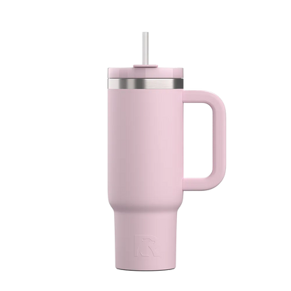Front customization side of the RTIC Road Trip Tumbler 30 oz in Pale Pink 