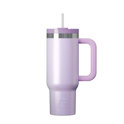 Front customization side of the RTIC Road Trip Tumbler 30 oz in Glitter Lavender 