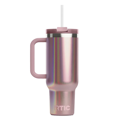 Back customization side of the RTIC Road Trip Tumbler 30 oz in Glitter Snapdragon 