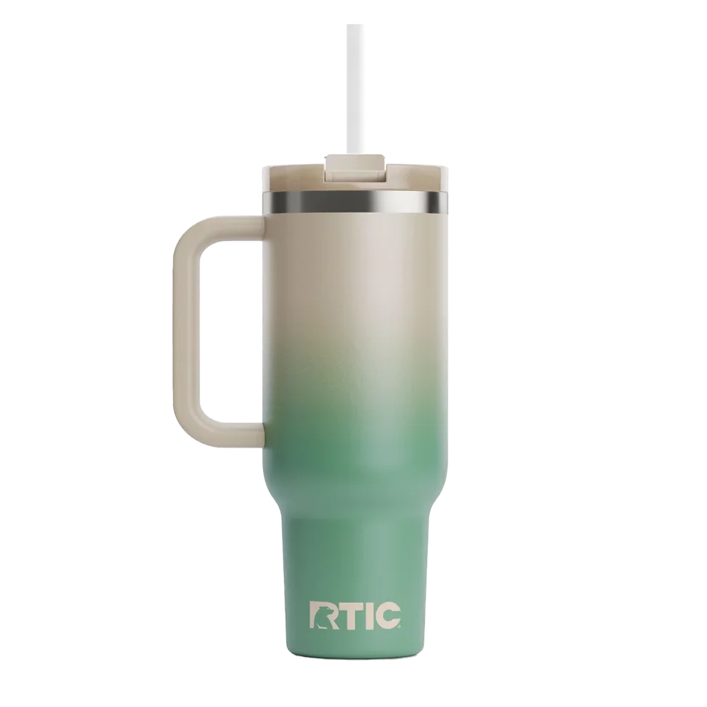 Back customization side of the RTIC Road Trip Tumbler 30 oz in Sage Ombre 