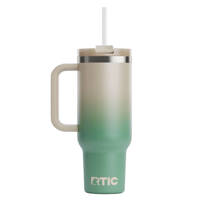 Back customization side of the RTIC Road Trip Tumbler 30 oz in Sage Ombre 