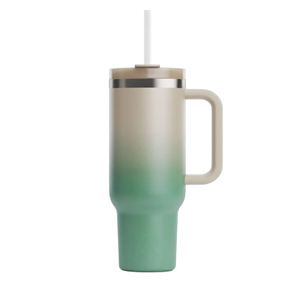 Front customization side of the RTIC Road Trip Tumbler 30 oz in Sage Ombre 