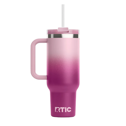 Back customization side of the RTIC Road Trip Tumbler 30 oz in Very Berry Ombre 
