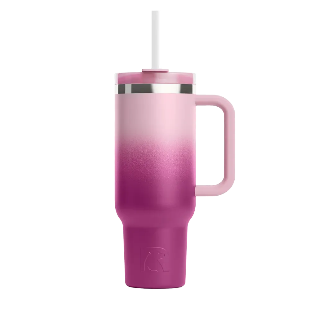 Front customization side of the RTIC Road Trip Tumbler 30 oz in Very Berry Ombre 