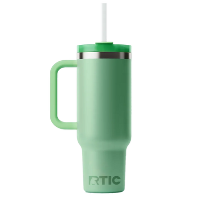 Back customization side of the RTIC Road Trip Tumbler 40 oz in Sage 