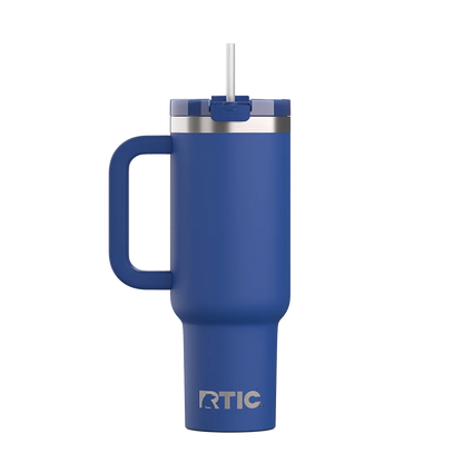 Back customization side of the RTIC Road Trip Tumbler 40 oz in Cobalt 