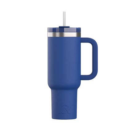 Front customization side of the RTIC Road Trip Tumbler 40 oz in Cobalt 
