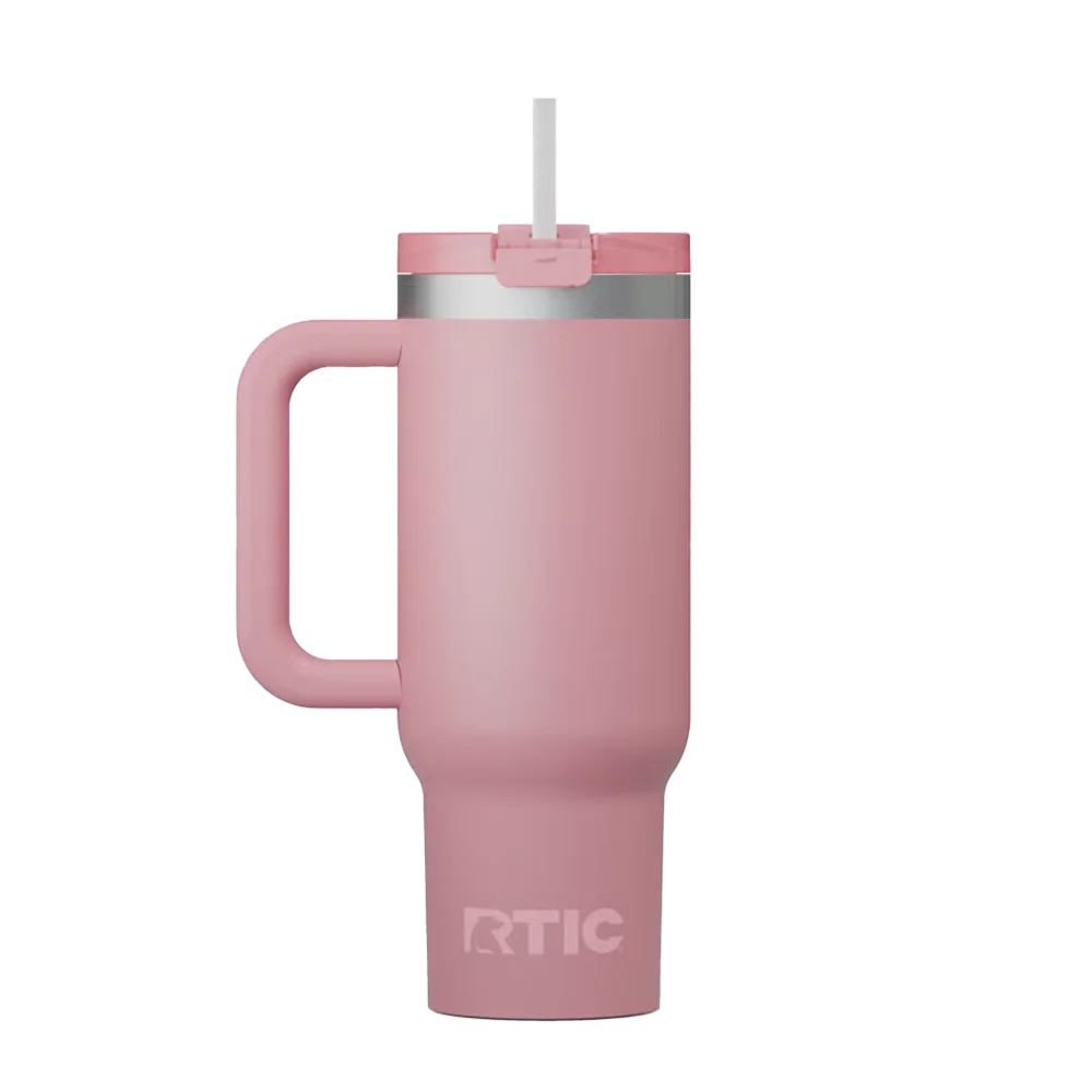 Back customization side of the RTIC Road Trip Tumbler 40 oz in Dusty Rose 