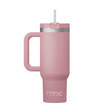 Back customization side of the RTIC Road Trip Tumbler 40 oz in Dusty Rose 