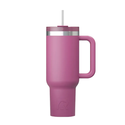 Front customization side of the RTIC Road Trip Tumbler 40 oz in Orchid 
