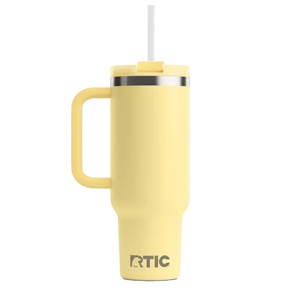 Back customization side of the RTIC Road Trip Tumbler 40 oz in Sunlight 