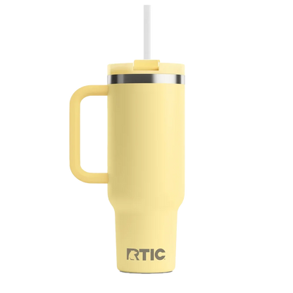 Back customization side of the RTIC Road Trip Tumbler 40 oz in Sunlight 