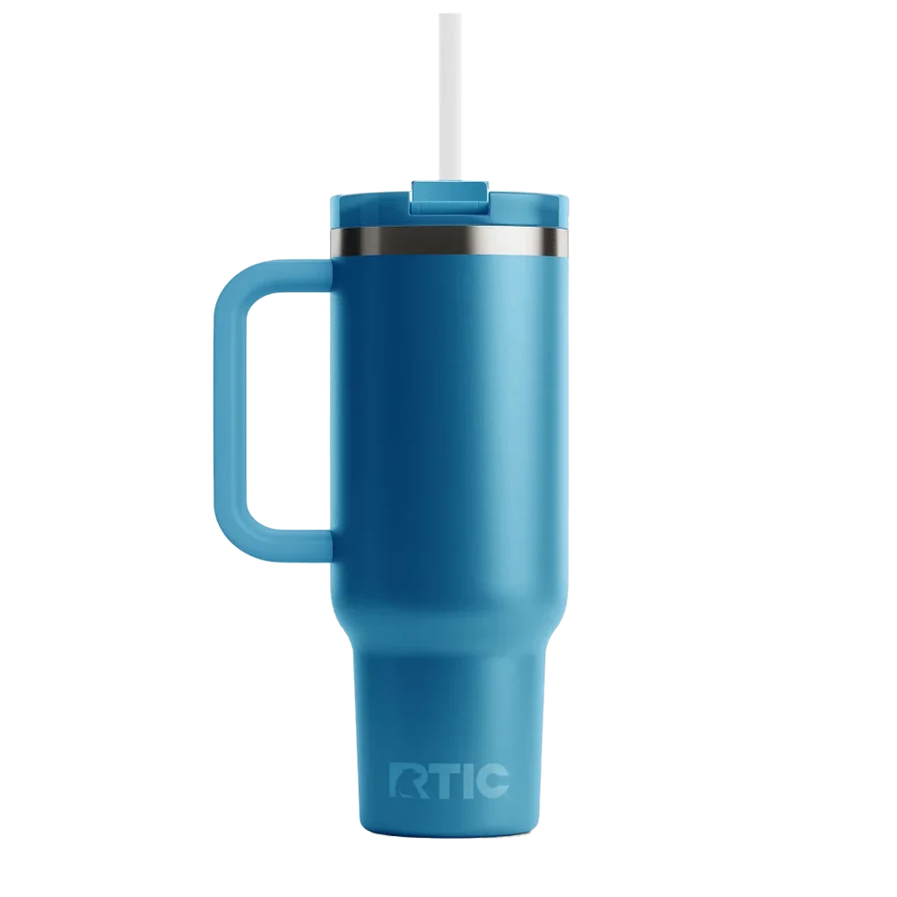 Back customization side of the RTIC Road Trip Tumbler 40 oz in Storm 