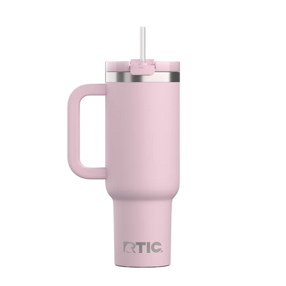Back customization side of the RTIC Road Trip Tumbler 40 oz in Pale Pink 