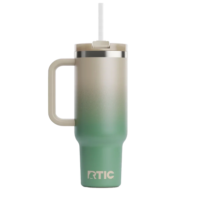 Back customization side of the RTIC Road Trip Tumbler 40 oz in Sage Ombre 