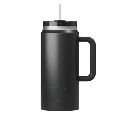 Front customization side of the RTIC Road Trip Tumbler 64 oz in Black 